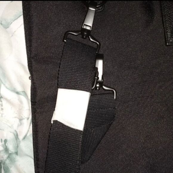 NewinBox YvesSaintLaurent Black CanvasTextile Leather 2Adjustable Straps 23"×15" - Picture 4 of 9